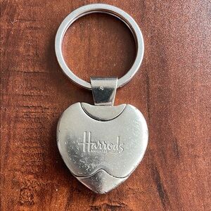 Harrods Silver Heart Keychain